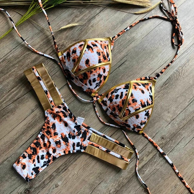 Ailana 2-Piece Bikini: Leopard Print